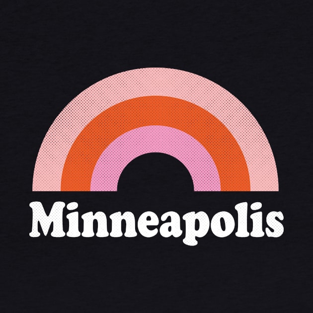 Minneapolis, Minnesota - MN Retro Rainbow and Text by thepatriotshop